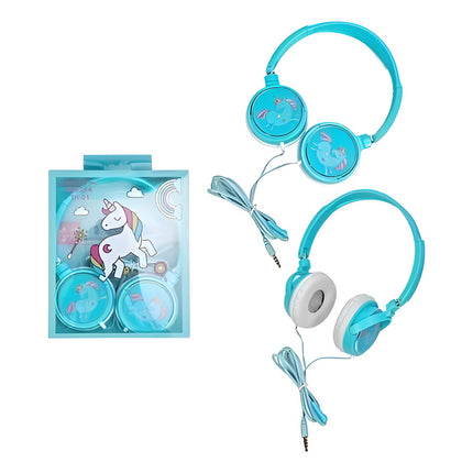 Auricular Infantil Vincha Microfono Diseño Unicornio Oferta! Celeste