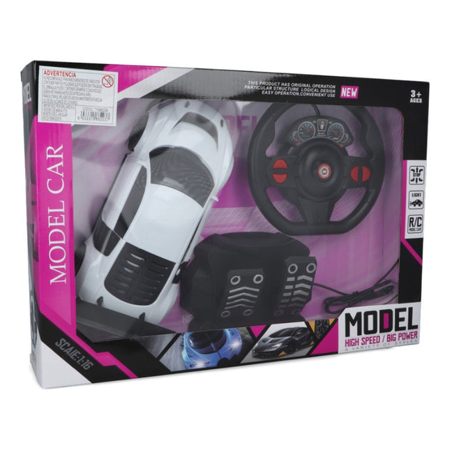 Auto A Control Remoto Con Volante Y Pedalera 25 Cm X