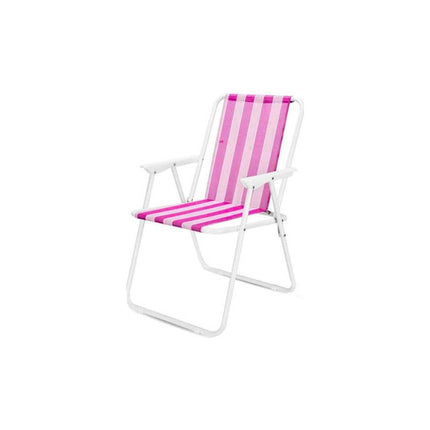 Silla Plegable De Playa  Rayada Colores  50 X 46 X 76 Cm Rosa