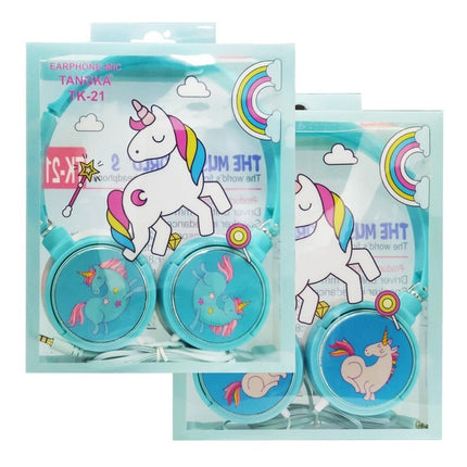 Auricular Infantil Vincha Microfono Diseño Unicornio Oferta! Celeste