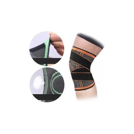 Rodillera Elastica Ajustable Deportiva Compresión Ejercicios Negro Con Detalles (naranja/verde/azul/gris) Única / Ajustable