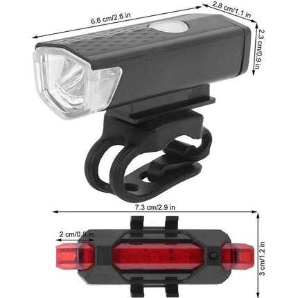 Luces Led Bicicleta Delantera Y Trasera Recargables Usb Kit