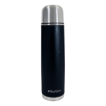 Termo 1l Bala Forrado Color Negro, Pico Botón, Base Antidesl Negro