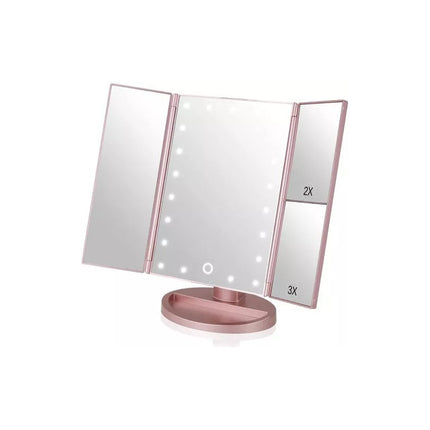 Espejo Con Aumento  Y 22 Luces Led Blanco