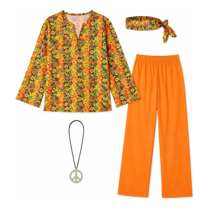 Disfraz Adulto Conjunto Retro Nostaliga Con Accesorios Varios S