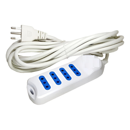Alargue 4 Modulos S/llave 3 Metros  Led Life  Blanco
