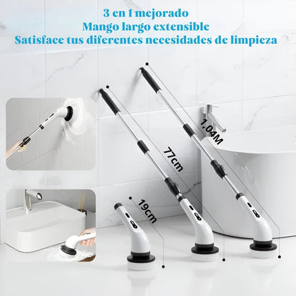 Cepillo De Limpieza Eléctrico 9 En 1 Recargable 2000mah 25w Blanco