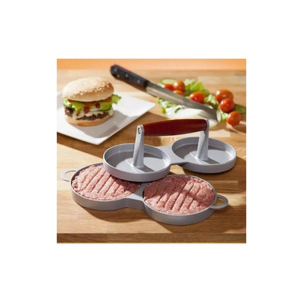 Molde Prensa Hamburguesa Doble Metal Gris
