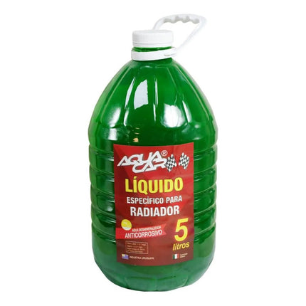 Liquido Para Radiador Color Verde 5 Litros Aquacar Verde