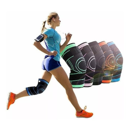 Rodillera Elastica Ajustable Deportiva Compresión Ejercicios Negro Con Detalles (naranja/verde/azul/gris) Única / Ajustable