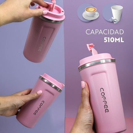 Vaso Termico C/tapa Acero Inox Coffee 510ml Varios