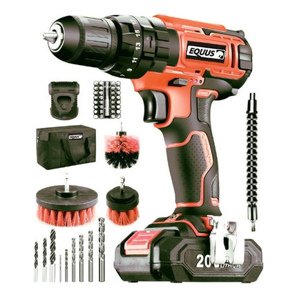 Taladro Atornilador Inalambrico 20v Equus Bolso S Color Rojo Rojo