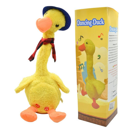 Pato Bailarín Imitador Recargable Con Luz Juguete Amarillo