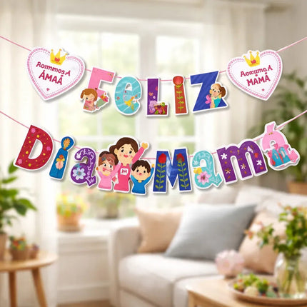 Guirnalda Feliz Dia Mamá  Dia De La Madre Colores