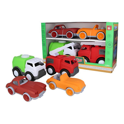 Set Infantil Camiones Y Autos X 4 - 23 X 29 Cm X