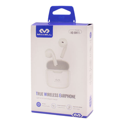Auricular Inalambrico Miccell Bt Tws Bh11 Blanco Blanco