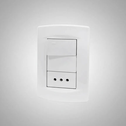 Plaqueta Sica Armada Blanca Con Llave Bipolar + 3 En Linea Blanco