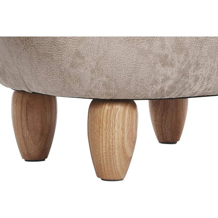 Puff Infantil Elefante Con Colmillos Con Pies De Madera Gris