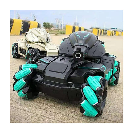 Auto Tanque C/control Remoto Lanza Bolitas Gel Negro Tanque