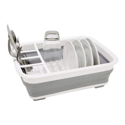 Seca Platos De Silicona Plegable Escurridor De Platos Cocina Gris