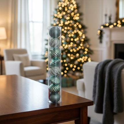 Set X9 Chirimbolos Para Arbol De Navidad  Grandes Verde Agua