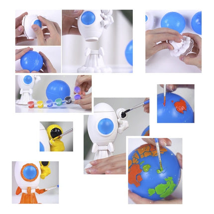 Lampara Veladora Espacial Cohete Para Pintar Blanco Blanco