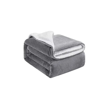 Manta Polar 1 Plazas Con Corderito Calidad Liso 1300 G Varios