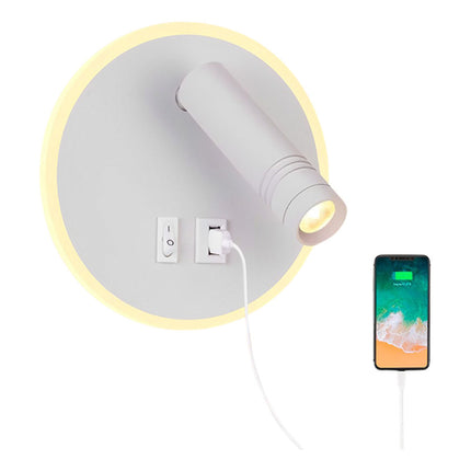 Lampara De Pared Con Interruptor Y Usb Lh-3473 X