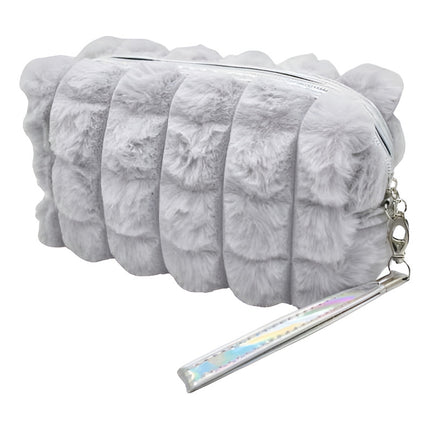 Neceser Capitoneado De Felpa  20x11x7cm. Gris