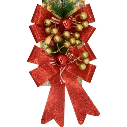 Moñas Navideñas X 2 Unidades 14x17cm Ccm00697 Rojo