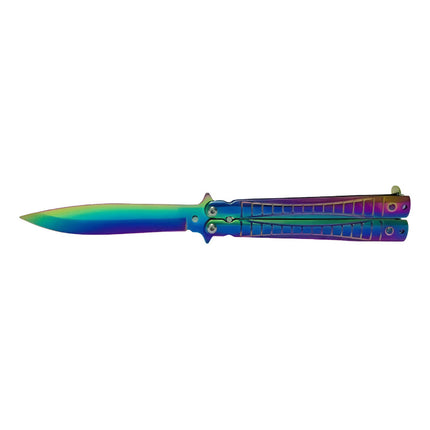 Navaja Mariposa De Gran Calidad Tornasolada De Bolsillo Rgb