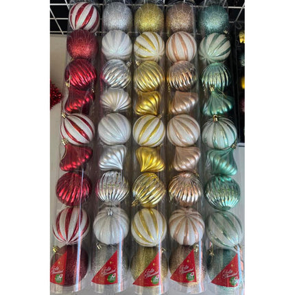 Set X9 Chirimbolos Para Arbol De Navidad  Grandes Rosa Gold