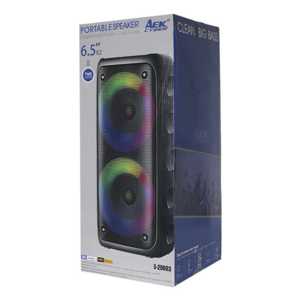 Parlante Portable Aek 6.5 X 2 S-20603 Negro