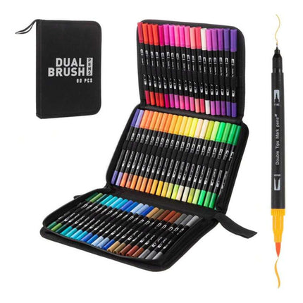 Marcadores Doble Punta En Estuche X60pcs