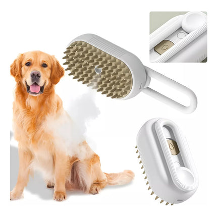 Cepillo A Vapor Automatico Baño Gatos Cepillo 3 En1 Mascotas Blanco