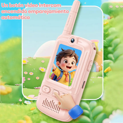 Walkie-talkie Con Video Para Niños Pack De 2 Con Azul Claro Rosa Claro