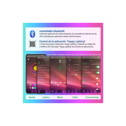 Tira Led Rgb Smart Control Wifi Multicolor Ritmica 5 M Rgb