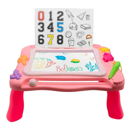 Mesa Con Tablero De Dibujo Magnetico Y Accesorios