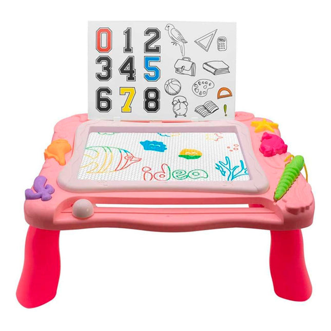 Mesa Con Tablero De Dibujo Magnetico Y Accesorios