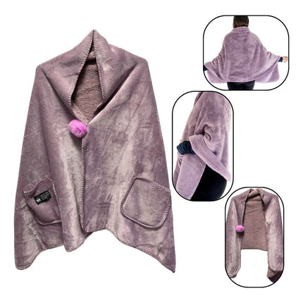 Manta Poncho Lila Con Bolsillos 65x170cm Manta Poncho Lila Con Bolsillos 65x170cm Lila