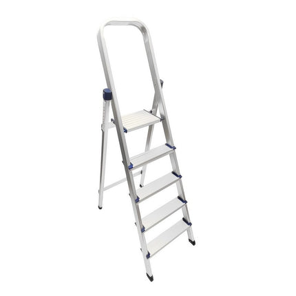 Escalera De Aluminio 5 Escalones 120kg Gris