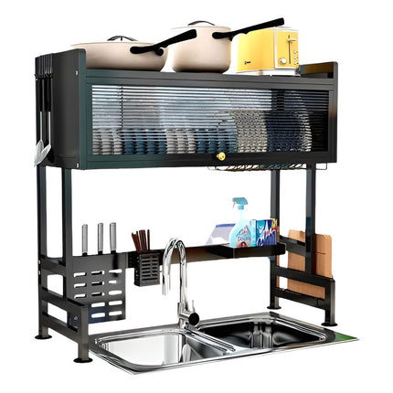 Organizador Escurridor Sobre Pileta Cocina Alacena Premium Negro