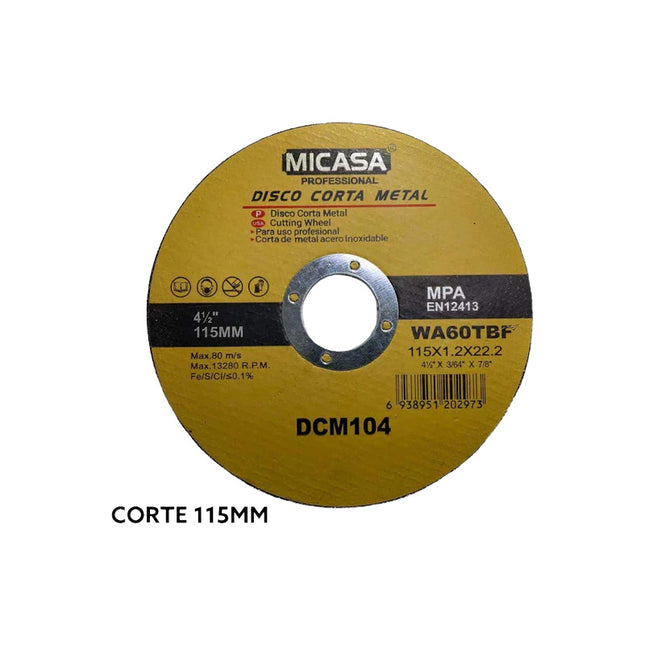 Disco Corta Metal 115*1.2*22.2 Micasa N