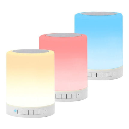 Parlante Bluetooth Táctil Con Luces  Beige