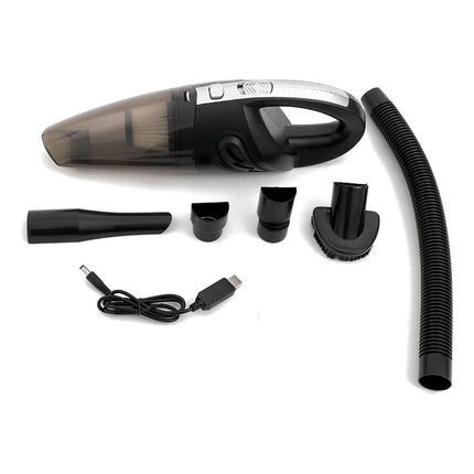 Aspiradora Portátil Para Auto Con Accesorios Y Cable Usb Gris