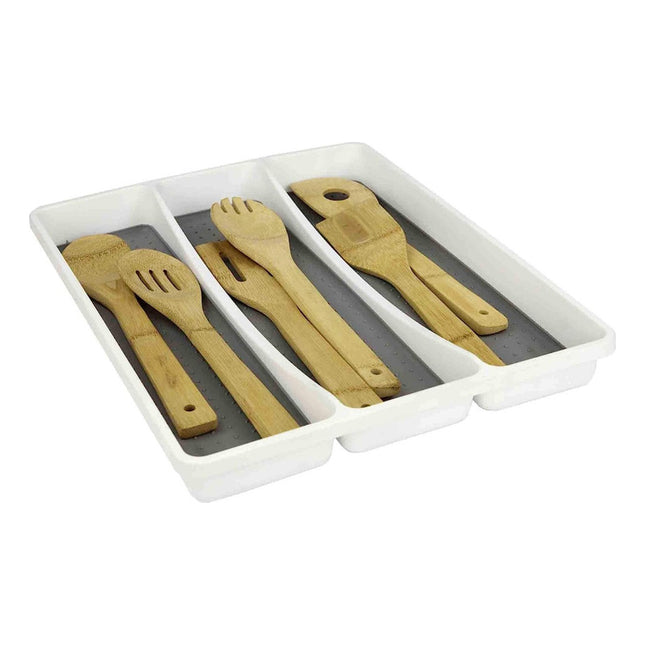 Cubiertero De Plastico Para Menage, Fondo De Goma 3 Division