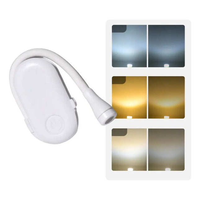 Mini Lampara De Escritorio Con Clip Para Leer Blanco V