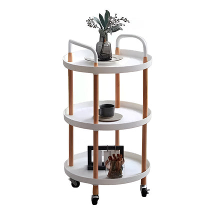 Carrito Organizador Mesa Redonda Con Asas Ruedas 3 Estantes