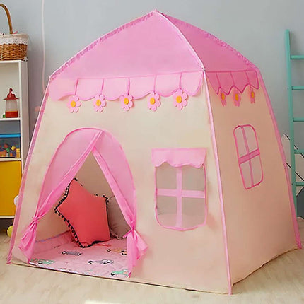 Carpa Casita Para Niños Rosada + Luces Calidas Rosado