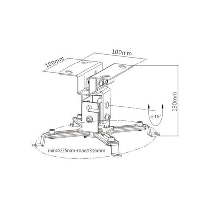 Soporte De Techo P/proyector Prb-2s Hasta 20kg